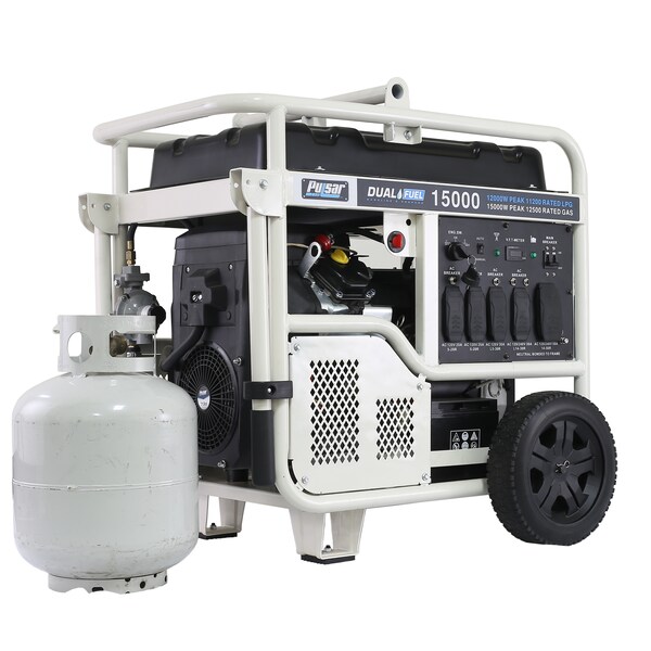 Pulsar Portable Generator, Gasoline/Liquid Propane, 12,000 W/11,000 W Rated, 15,000 W/13,500 W Surge, 100 A PG15KVTWB - main